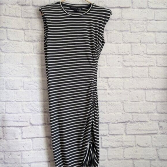 Veronica Beard Brompton Dress S Navy Blue White Striped Nautical Preppy Sailor - Picture 4 of 8